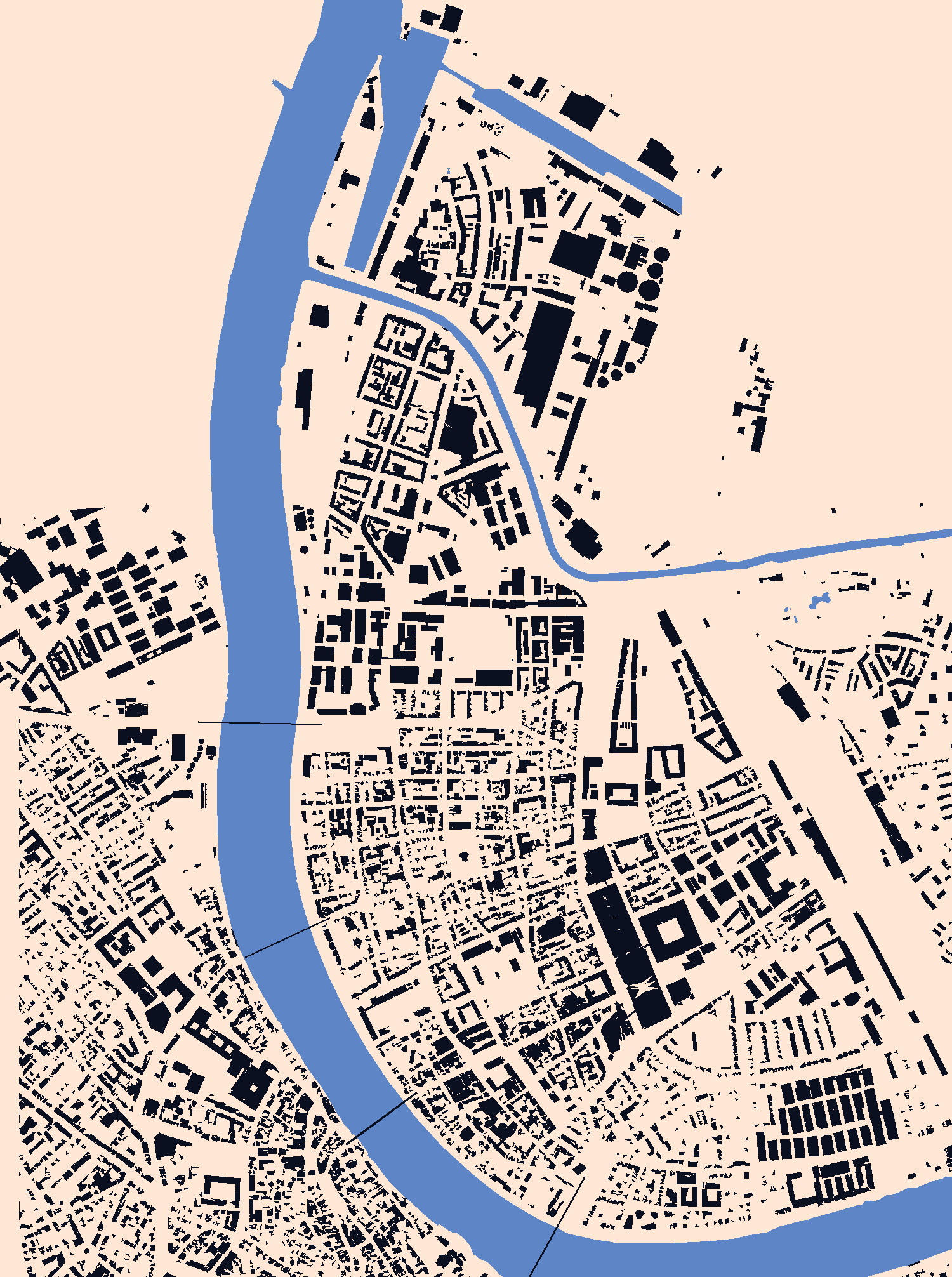 Map of the Kleinbasel Rhine promenade and the harbour with the twelve benches